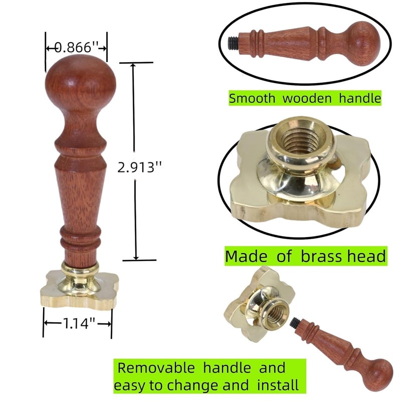 Atopbb Frame Wax Seal Stamp, 3D Embossed Frame Relief Carving Wax Sealing Stamp, Framewaxstamp Head Wood Stamp Handle, Waxstamp for Wedding Invitations, Letter Sealing (F04) - Image 4